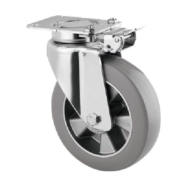 重荷重用高性能旋回キャスターDELTA(ウレタン車・メンテナンスフリー) φ160 自在式(方向ロック付) 3641ITP160P63 SH80 CONVEX 1点