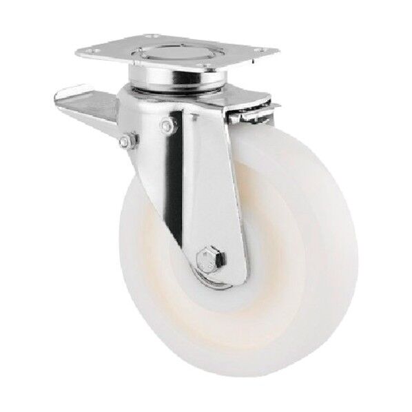 重荷重用高性能旋回キャスターDELTA(ナイロン車・メンテナンスフリー) φ160 自在式(トータルロック付) 3642TOP160P63 1点