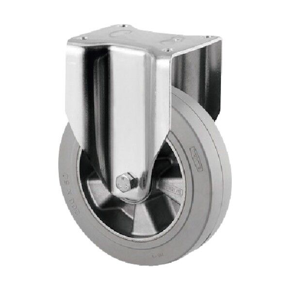 重荷重用高性能旋回キャスターDELTA(ゴム車・タイヤ痕レスタイプ・メンテナンスフリー) φ160 固定式 3648IFP160P63 1点