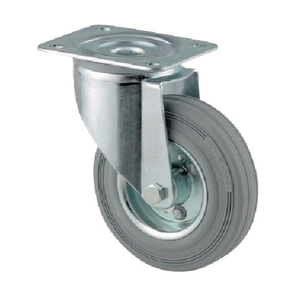 プレート式キャスターALPHA(タイヤ痕レスタイプ) φ160 自在式 3470DIR160P63 1点