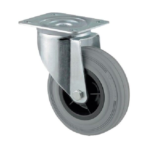 プレート式キャスターALPHA(タイヤ痕レスタイプ) φ200 自在式 3470PIR200P63 1点