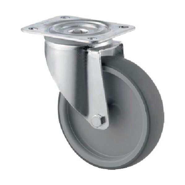 プレート式キャスターALPHA(エラストマー車) φ200 自在式 3470PJR200P63 1点