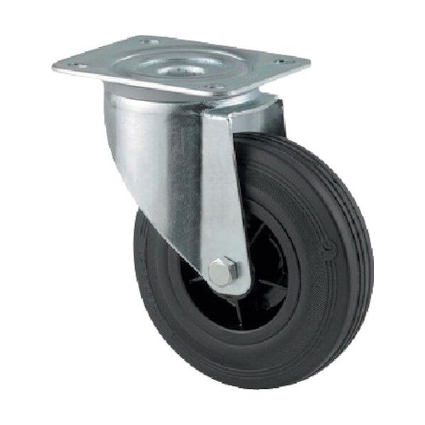 プレート式キャスターALPHA(ゴム車) φ125 自在式 3470PVO125P62 1点