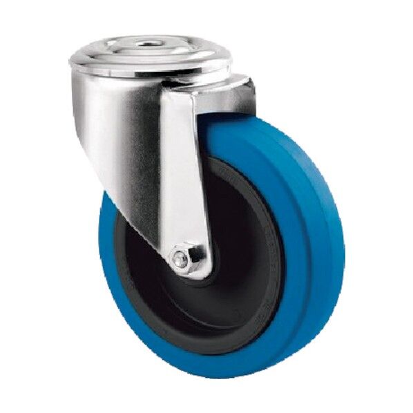 ボルト穴式キャスターALPHA(タイヤ痕レスタイプ) φ125 自在式 3470UFR125P30-13 SKY BLUE 1点