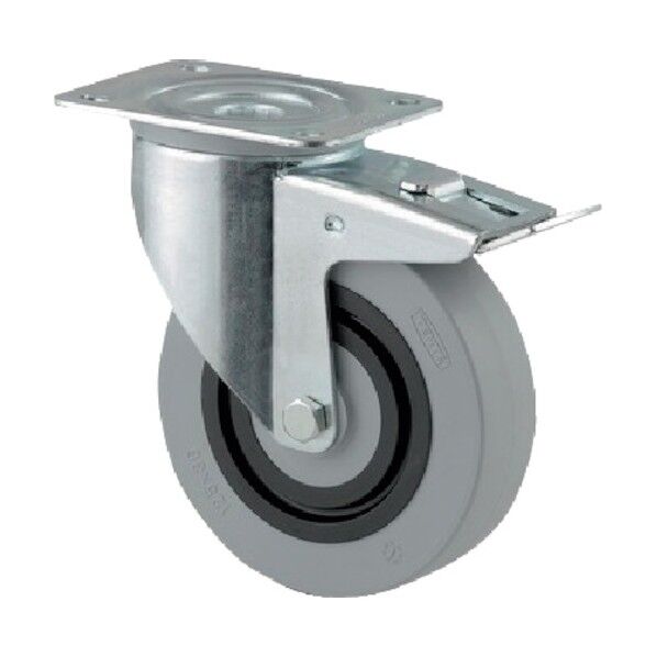 プレート式キャスターALPHA(ナイロン車) φ125 自在式(トータルロック付)