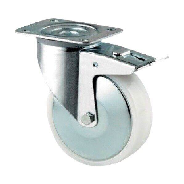 プレート式キャスターALPHA(ナイロン車) φ100 自在式(トータルロック付) 3477UOH100P62 1点