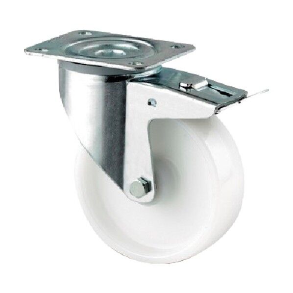 プレート式キャスターALPHA(ナイロン車) φ125 自在式(トータルロック付) 3477UOO125P62 1点