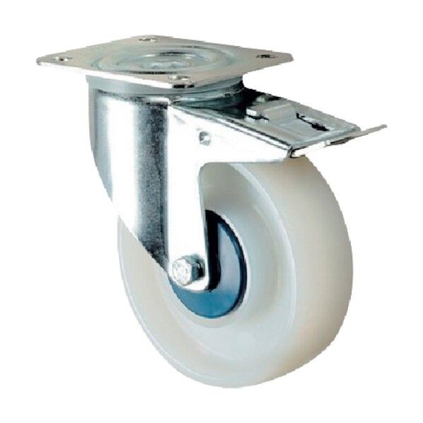 プレート式キャスターALPHA(ナイロン車) φ125 自在式(トータルロック付) 3477UOT125P62 1点