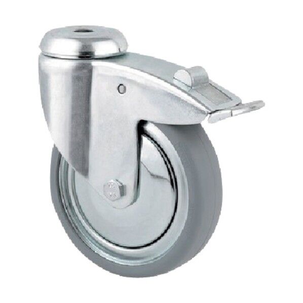 ボルト穴式キャスターAGILA(タイヤ痕レスタイプ) φ150 自在式(トータルロック付) 2477DIK150P30-11 1点