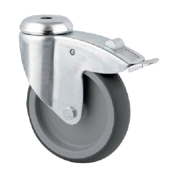 ボルト穴式キャスターAGILA(エラストマー車) φ100 自在式(トータルロック付) 2477PJO100P30-11 1点