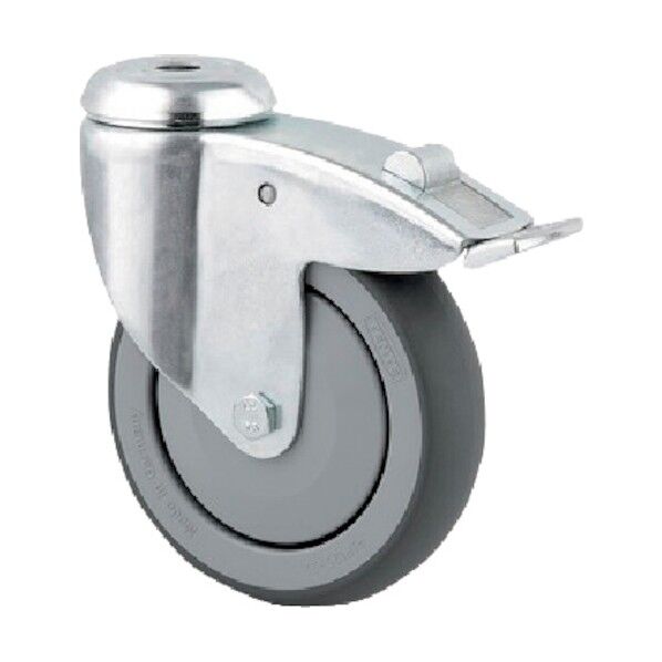 ボルト穴式キャスターAGILA(エラストマー車) φ150 自在式(トータルロック付) 2477PJP150P30-11 1点