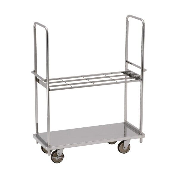 オールステンレス棚台車 1220×505 SUSφ150ウレタン車 フラットバー棚1段