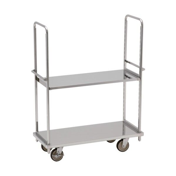 オールステンレス棚台車 1220×505 SUSφ150ウレタン車 板棚1段