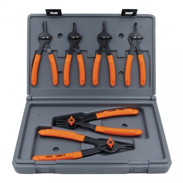 LANGTOOLS(ラングツール) スナップリングプライヤーセット 軸穴兼用 6本入 3597 1セット
