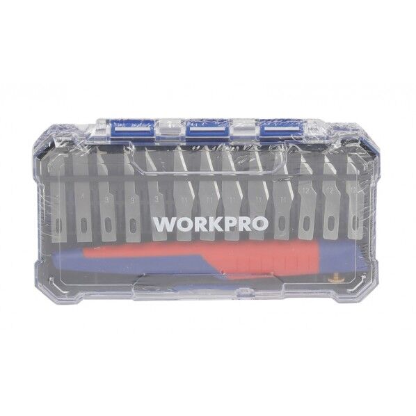 WORKPRO ワークプロ 差替式ホビーアートナイフセット 専用ボックス付き 替刃13枚入り WP219005 1セット