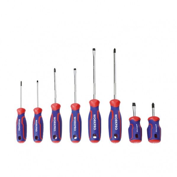 耐久性･防錆性･耐食性が高め CR-V 鋼製 ドライバーセット 8本組