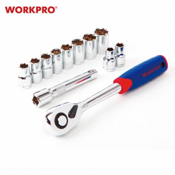 WORKPRO ワークプロ DIY時に大活躍 差込角1/2インチ ソケットレンチセット ソケットサイズ10-22mm 12点組 WP202558 1セット