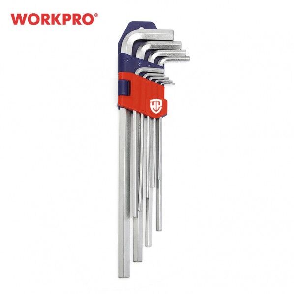 WORKPRO ワークプロ ホルダー付き ロング六角レンチセット 9本組 サイズ1.5-10mm WP222005 1セット