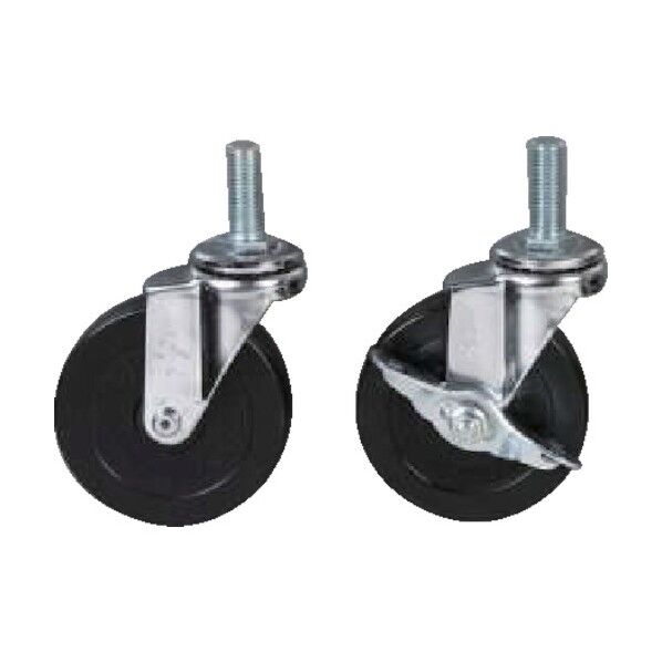 【数量1～9】ネジ軸φ100キャスターM16 ブレーキ ナイロン