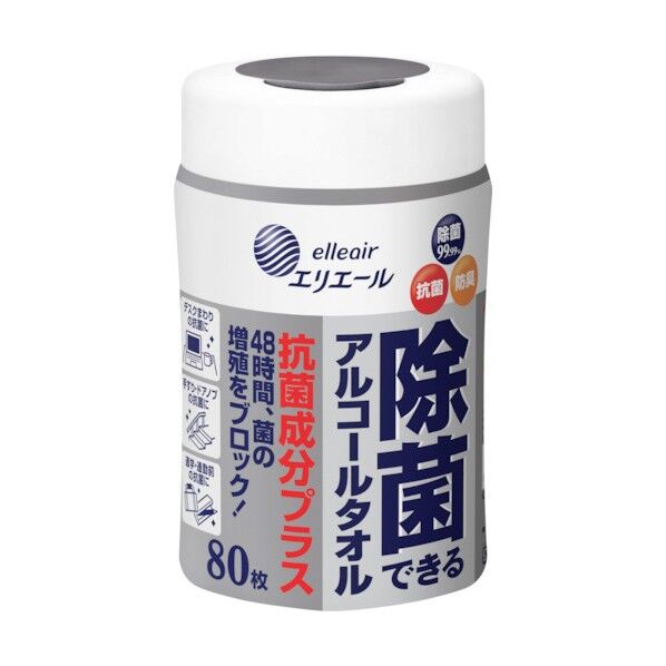 除菌できるアルコールタオル 抗菌成分プラス 本体 833143 80枚