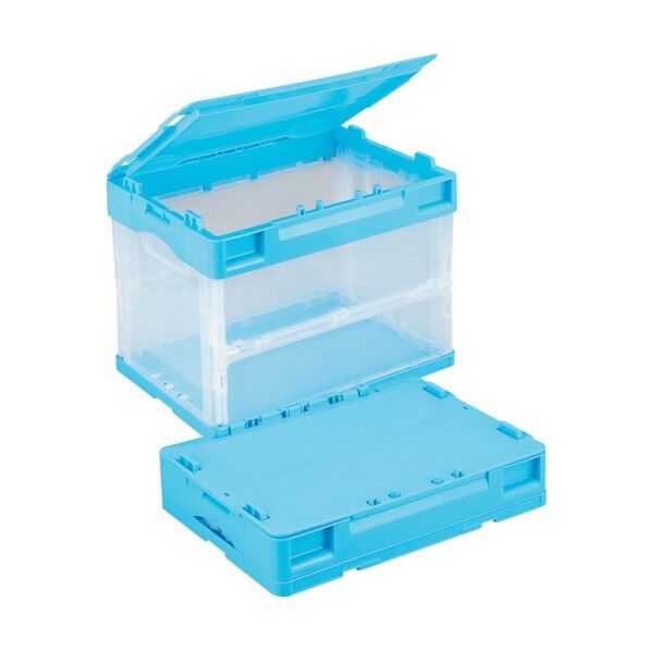 折りたたみコンテナーCF-S21NR 青/透明 CFS21NRBT 1点