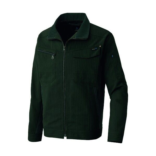 アジト ペンタスヘリンボーン 長袖サマーブルゾン 010カーキブラック 5L 30630 1