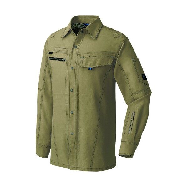 長袖シャツ（男女兼用） 025カーキ 4L 30435 1