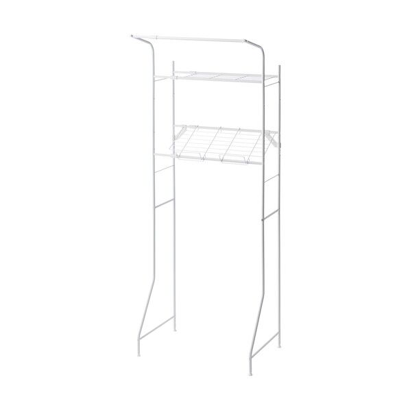  洗濯機ラック ハンガーバー付き マットホワイト HSR-2WH 1点...