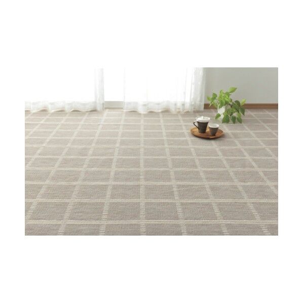 抗菌・防臭加工の平織カーペット シリウス 江戸間6帖 グレー 2610×30×3520 600019760 1点