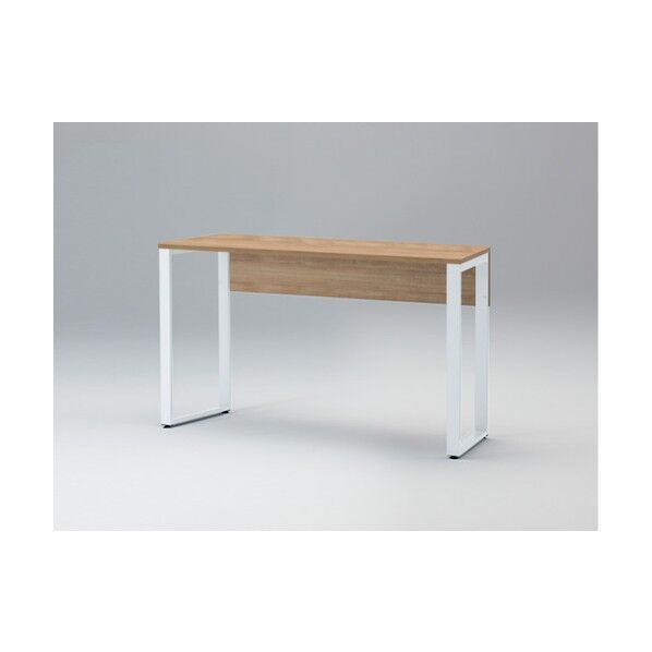 ノットワーク タッチダウンハイテーブル片面D600 天板トリニティオークライト・脚ホワイト
