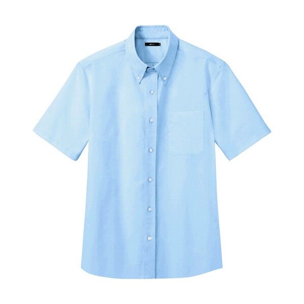 メンズ半袖オックスボタンダウンシャツ 007サックス 5L 7872 1着