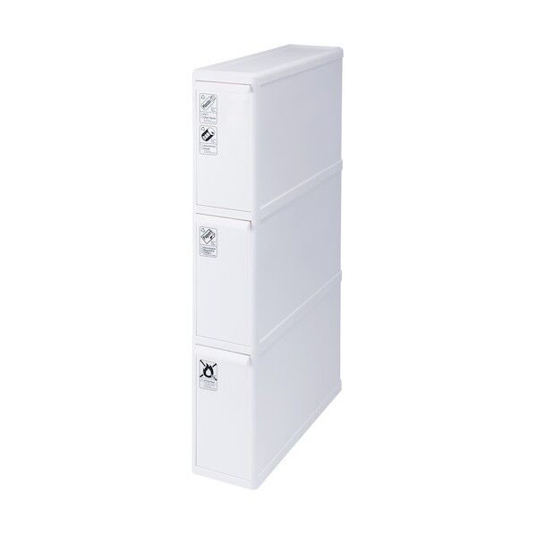 分別引出しステーション3段 スーパースリム ホワイト 14×46.5×79cm FBS-3 1個