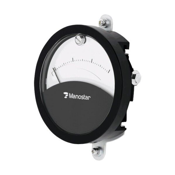 差圧計 微差圧計 マノスターゲージ ＜表面形･パネル丸形共通 回転口金付 垂直取付＞ 計測範囲0～5kPa