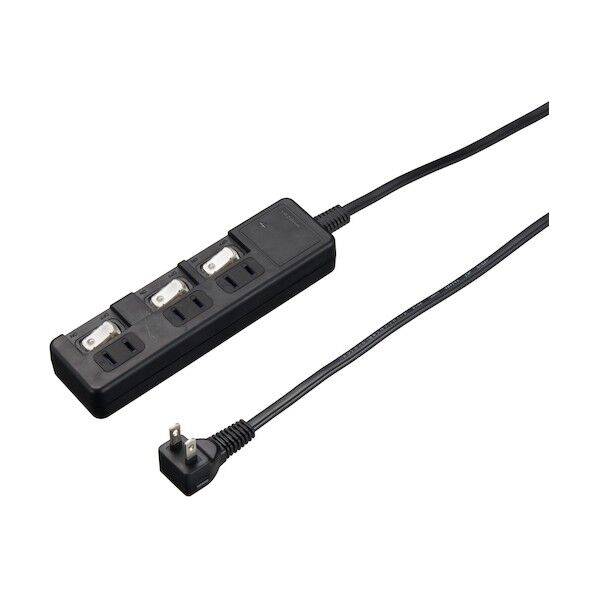 雷ガード付 3個口 節電タップ 0.3m ブラック H8KS3303BK 1個