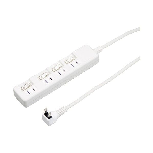 4個口 節電タップ 0.3m ホワイト H8S4403WH 1個