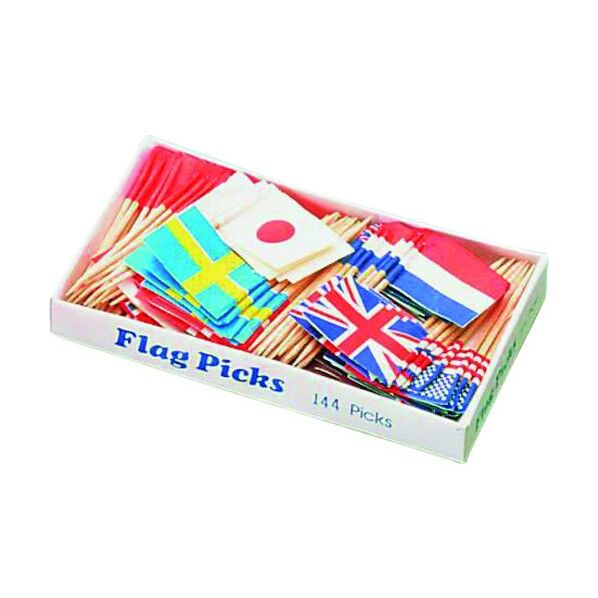 フラッグピック 万国旗 (各国混合) 144本