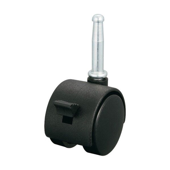 P-S型キャスター 自在車差し込み式双輪(ストッパー付) 径40mm ナイロン車輪 PT-40NS 1個