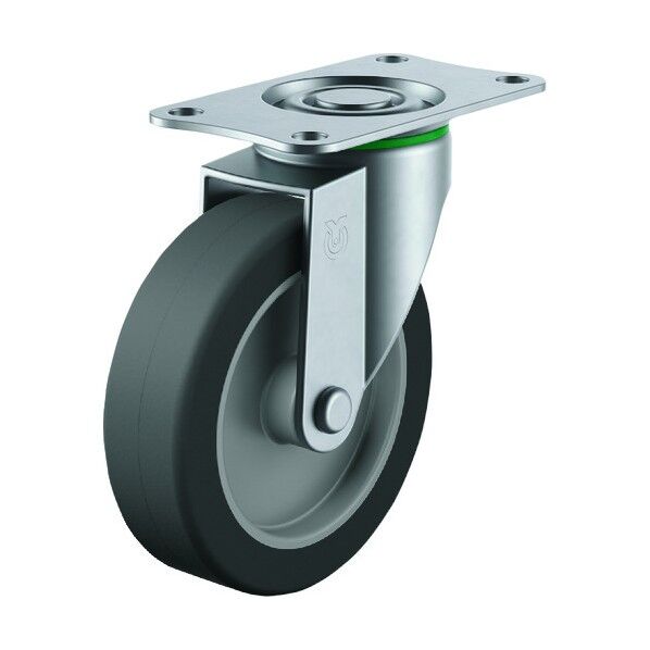 SUS-E型キャスター 自在車プレート式 径100mm エラストマー車輪 SUS-E-100EL 1個