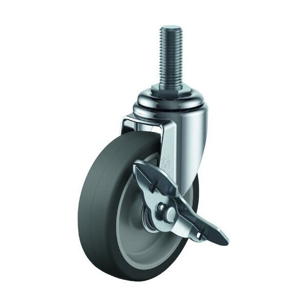 ET-S型キャスター 自在車ねじ込み式(ストッパー付) ET-100NRBDS,UNF1/2×25 1個