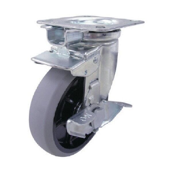 J2K-S型キャスター 自在車(旋回固定式)プレート式(ストッパー付) GUJ2K-130S 1個