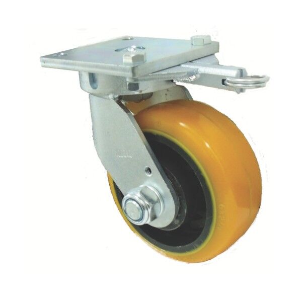 重量用高硬度ウレタン自在車150φ旋回ロック付 TDUJ150TL 1点