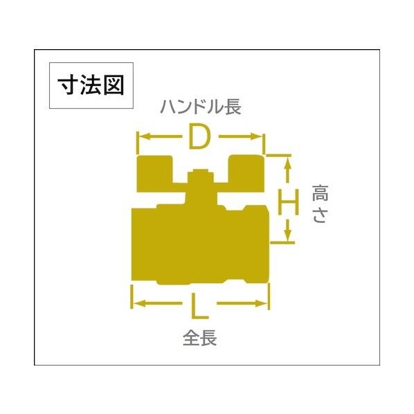 ボールバルブ 20A(600型、フルボア、黄銅、蝶ハンドル) VHB3W 20A 1点