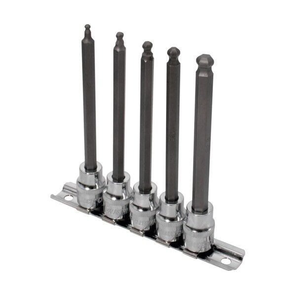 AP 3/8DR ロングボールポイントHEXビットソケット 5点 2002000030337 1点