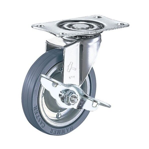 Eシリーズ自在ブレーキ付プレスタイヤ車125mm 平戸車 415EPR125 1個