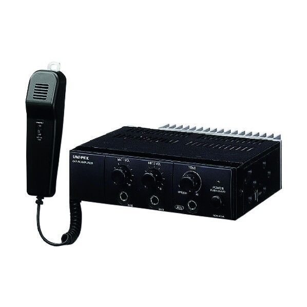 ユニペックス 車載アンプ60W(有線マイク付属) NDA-602A 1台