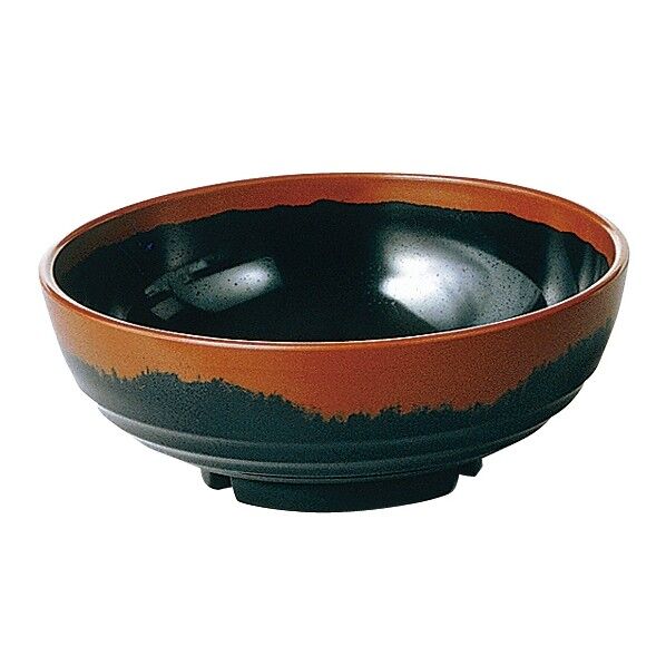 メラミン「長次郎窯」 丼 AN－69B RDV12001 1個