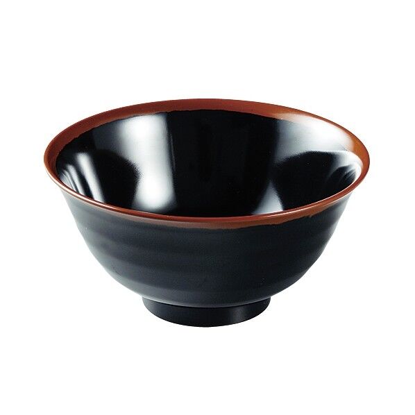 メラミン「長次郎窯」 羽反り丼(小)