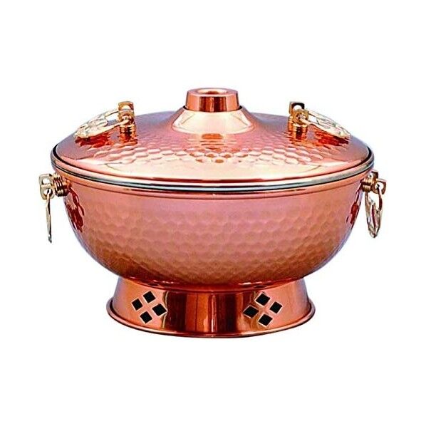 銅槌目入しゃぶしゃぶ鍋 22cm S-1047H 291099 1個