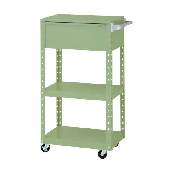 スペシャルワゴン移動式 キャビネット超深型1段×1個グリーン W6CSH-D-G 1点