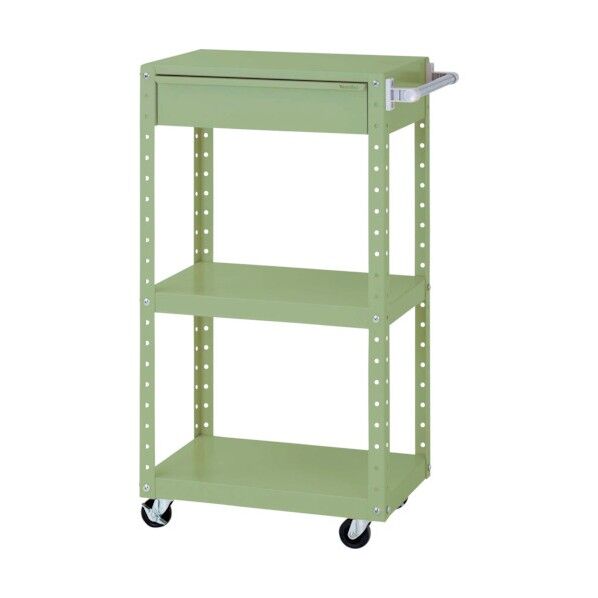 スペシャルワゴン移動式 キャビネット深型1段×1個グリーン W6CSH-M-G 1点